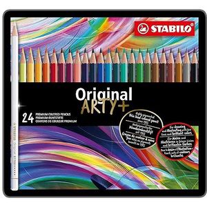 Premium kleurpotlood - STABILO Original - metalen etui met 24 stuks - met 24 verschillende kleuren