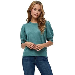 Minus Dames Liva Knit Tee T-shirt, Sea Mist Melange, M, Zeemist Melange, M