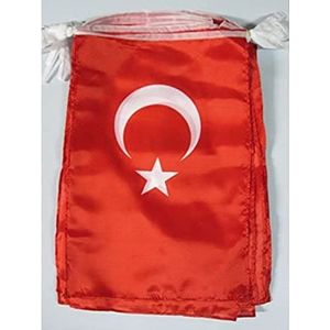 Turkije 12 meter BUNTING Vlag 20 vlaggen 45x30 cm - Turkse STRING vlaggen 30 x 45 cm - AZ FLAG