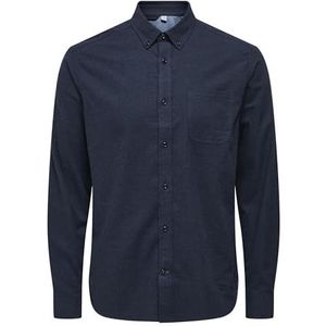 ONLY & SONS Heren Onsroad Life Reg Melange Ls Shirt Noos, navy blazer, XS