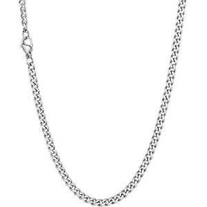 Richsteel Pantserketting voor dames en heren, klassieke Cubaanse halsketting in 3 mm/6 mm/9 mm/12 mm, van roestvrij staal, zilver/zwart/18k massieve halsketting, 36 cm lang tot 76 cm lang, Roestvrij