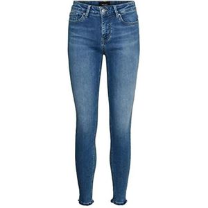 VERO MODA VMPEACH Skinny Fit Jeans voor dames, super zachte halfhoge taille, blauw (medium blue denim), S/30L
