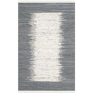 SAFAVIEH Modern tapijt voor woonkamer, eetkamer, slaapkamer - Montauk Collection, korte pool, ivoor en grijs, 152 x 244 cm