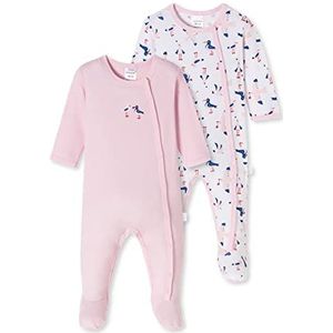 Schiesser Beddengoedset voor baby's en peuters, Roze wit bedrukt, 56