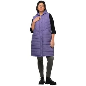 Ulla Popken Hyprar Lange capuchon en honingraatstiksel voor dames, Blaubessen, 54-56 grote maten