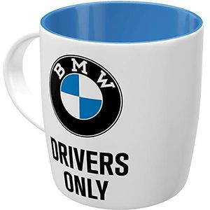 Nostalgic-Art 43051 - BMW - Drivers Only, Retro mok met spreuk, vintage koffiebeker, cadeau-mok voor BMW-bestuurders