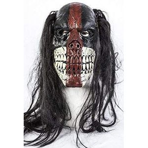 The Rubber Plantation TM 619219290012 Zwart Voodoo Killer Clown Halloween Fancy Dress Latex Masker Kostuum Horror Accessoire, Unisex-Volwassene, Eenheidsmaat