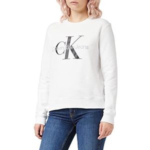 Calvin Klein Jeans Dames Core Monogram Sweatshirt, Helder Wit, 3XL