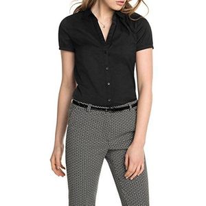 ESPRIT Collection Dames slim fit blouse met stretch, zwart (black 001), 38