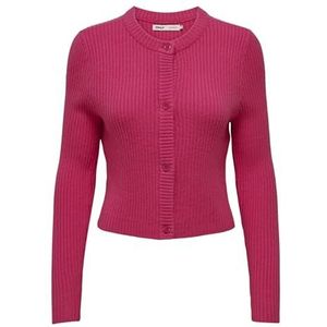 ONLY Dames Onlkatia Ls Button Cardigan KNT Gebreid vest, Raspberry Sorbet, S