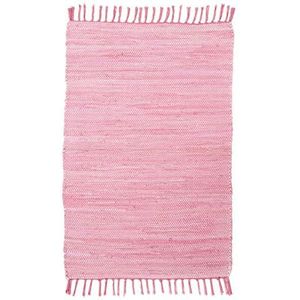 Tapijt 100% katoen; handgeweven| Maat: 70 x 140 cm; Kleur: roze | Theo Keller - Happy Cotton