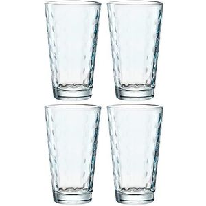 LEONARDO Optic XL drinkglazen set 4-delig - bekers van hoogwaardig gekleurd glas - inhoud 540 ml - vaatwasmachinebestendig - robuust - set van 4 in lichtblauw