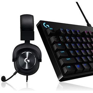 Logitech G Pro Mechanisch Gaming-Toetsenbord, RGB, Zwart & Logitech G PRO X Wireless LIGHTSPEED Wired Gaming Headset met Blue VO!CE-, batteria da 20+ Uur, PC - Zwart
