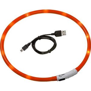 Karlie Visio Light LED Halsband, 70 cm, Universeel in te Korten, Oranje