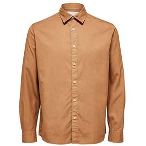 SELETED HOMME Ls W Noos Slhregpastel-linnen herenshirt, Toasted Coconut, M EU, Toasted Coconut, M