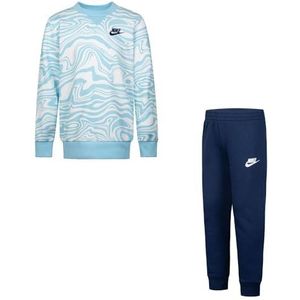 Nike - Gecombineerd pak: sweatshirt met ronde hals, broek met elastische tailleband, lichtblauw/blauw, 6-7 Jaar