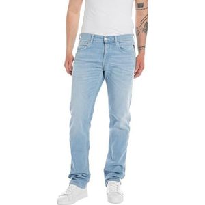 Replay Grover Slim Straight Leg Jeans voor heren, 010, lichtblauw, 36W x 30L