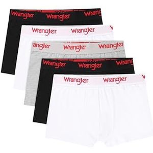 Wrangler Willox boxershorts voor heren, verpakking van 5 stuks, Zwart/Wit/Grijs Marl, L