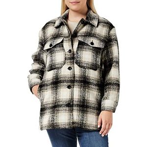 ONLY Overhemd dames Onlallison Check Wool Shacket Cc Otw,Pumice Stone/Checks: zwart,L