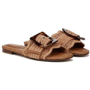 Sam Edelman Bambi Flat Sandal Cuoio Raffia 6.5 Medium
