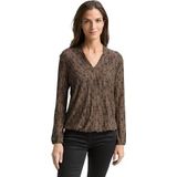 TOM TAILOR T-shirt met lange mouwen voor dames, 39081 - Irregular Beige Graphic Design, XL