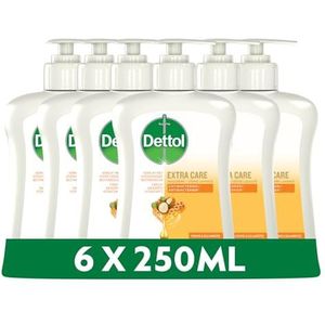 Dettol Handzeep - Extra Care Droge en Normale Huid Honing & Galamboter 6 x 250 ml Grootverpakking