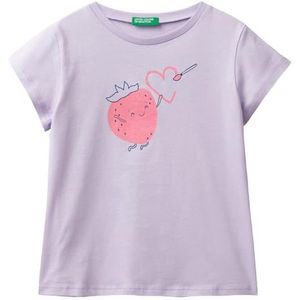 United Colors of Benetton T-shirt voor meisjes en meisjes, Paars, 2 anni