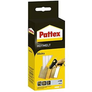 Pattex Hotmelt Sticks lijmsticks voor hete lijmpistolen, lijmsticks met extreem hoge transparantie, 25 hotmelt lijmsticks voor knutselen, decoreren en repareren