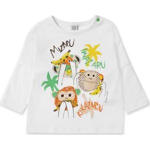 Tuc Tuc Baby T-shirt met lange mouwen voor jongens in wit met opdruk, Wit, 12 Maanden