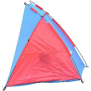 Enero Camp Sun Pop-up-strandtent, outdoor zonnebeschermingstent voor 2 personen, waterdichte en UV-bestendige luifel, zonwering met draagtas, 200 x 100 x 105 cm, blauw en rood