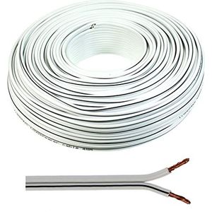 Luidsprekerkabel 2x2,50mm2-50m - wit - CCA - audiokabel - luidsprekerkabel