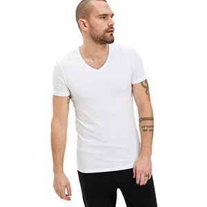 DeFacto Heren gebreid T-shirt gebreide bovenstaart voor heren (wit, XL), wit, XL