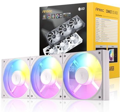 Antec - 120 ARGB PWM - PC Ventilator - Wit - Set van 3 - 120 mm