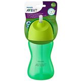 Philips Avent Rietjesbeker - 300 ml - Afsluitventiel en klikdeksel - Gebogen rietje om gemakkelijk te drinken - 12m+ - Groen - SCF798/01