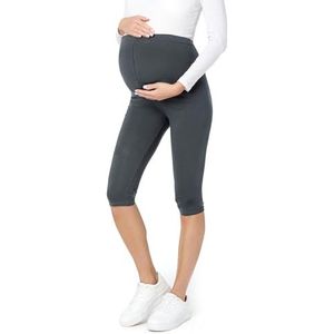 Be Mammy 3/4 Zwangerschaps Leggings BE20-229 (Grafiet, M)