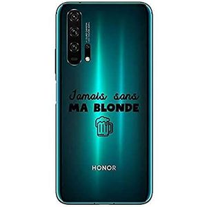 Zokko Beschermhoes voor Huawei Honor 20 Jamais zonder Mijn Blonde – zacht transparant zwarte inkt