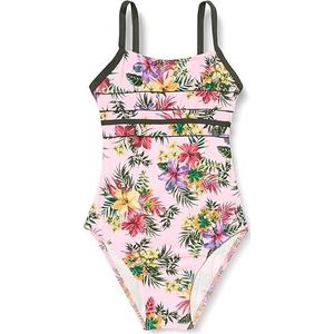 HAUTE PRESSION Eendelig badpak voor meisjes, bloemenpatroon, X9079, C01, T12A, Meerkleurig, 12-16 ans