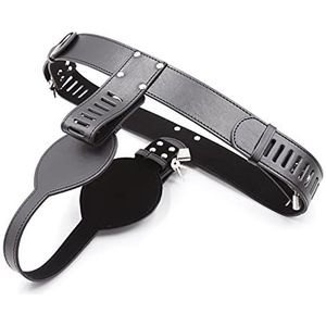 Female Chastity Belts for Women with Lock PU Chastity Cage Belt BDSM Chastity Devices Adjustable Chastity Strap Bondage Belt,sex Restraints Furniture Toys for Couples (Black)