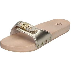 Scholl Pescura Flat Damessandalen, Platina Goud, 36 EU