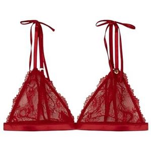 Women'secret La Vecina Damesbeha, driehoekig, Kerstmis, kant, rood, 90B, Rood, One Size