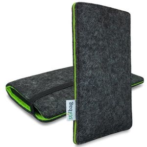 Stilbag Vilten tas 'FINN' voor Nokia Lumia 630 - Kleur: antraciet/groen