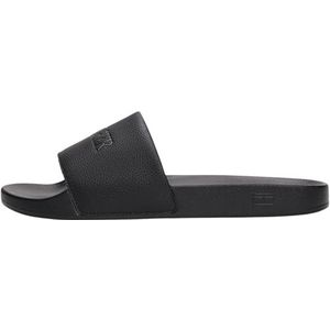 Tommy Hilfiger Heren Hilfiger Print Tumble Pool Slide Fm0fm05505, Zwart, 48 EU