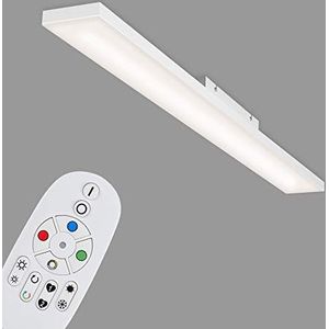 Briloner Lichten - LED-paneel, LED-plafondlamp dimbaar, zonder frame, kleurtemperatuurregeling, RGB, incl. afstandsbediening, 24 Watt, 2.900 lumen, wit, 1195x100x57mm (LxBxH), 7349-316