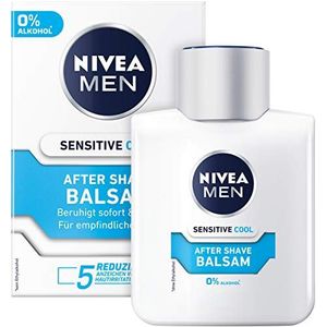 NIVEA MEN Sensitive Cool After Shave Balsem (100 ml), rustgevende aftershave, huidverzorging na het scheren met kamille en vitamine E