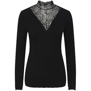 PIECES Dames Pcsiri Ls T-Neck Noos Top, zwart, XS