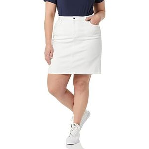 Amazon Essentials Klassieke spijkerrok met 5 zakken voor dames (verkrijgbaar in grote maten), wit, 22