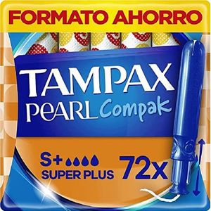 Tampax - Compak Pearl - Tampons - Super Plus - 72 stuks - Eco-formaat - Drievoudig Comfort