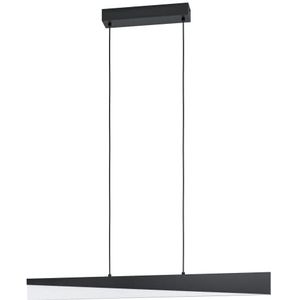 EGLO LED hanglamp Isidro, eettafellamp dimbaar, pendellamp van zwart metaal en gesatineerd kunststof, lamp hangend voor woonkamer en eetkamer, warm wit, 80 cm