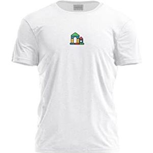Bona Basics, Digitaal bedrukt basic T-shirt voor heren,% 100 katoen, wit, casual, herenbovenstuk, maat: S, wit, S