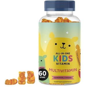 Kindervitaminen vanaf 4 jaar - Immuunbeschermende multivitamine - Met vitamine B12, C, D, E en jodium - 60 stuks - Zonder toegevoegde suiker, Veganistisch - Bears with Benefits